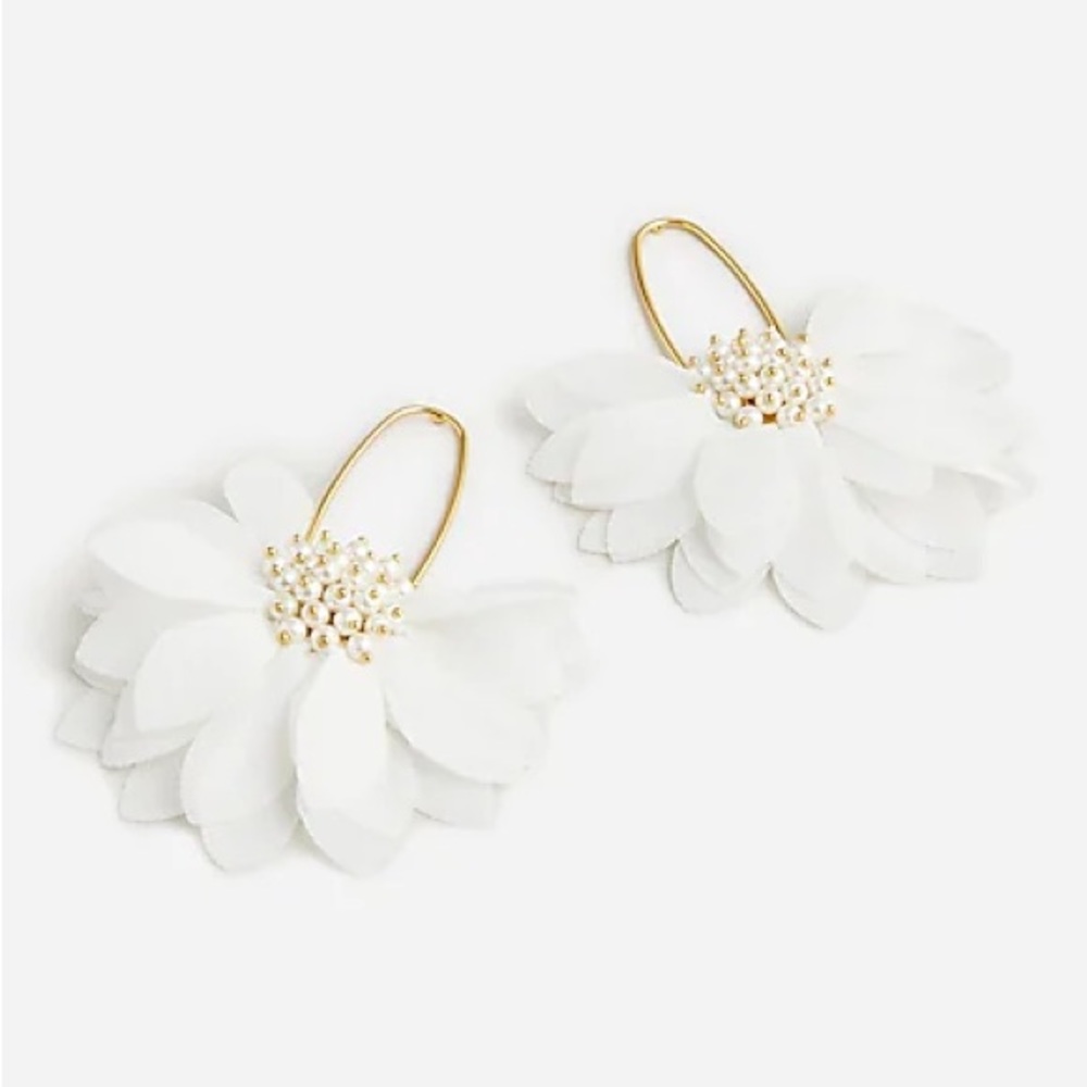 J Crew Petal and Pearl Earrings